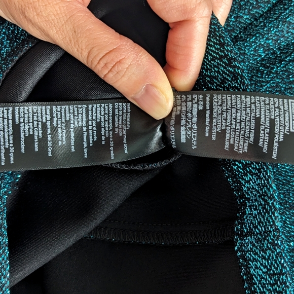 NWT Topshop Cold Shoulder Blue Tinsel A-Line Dress US 4 - Picture 4 of 4